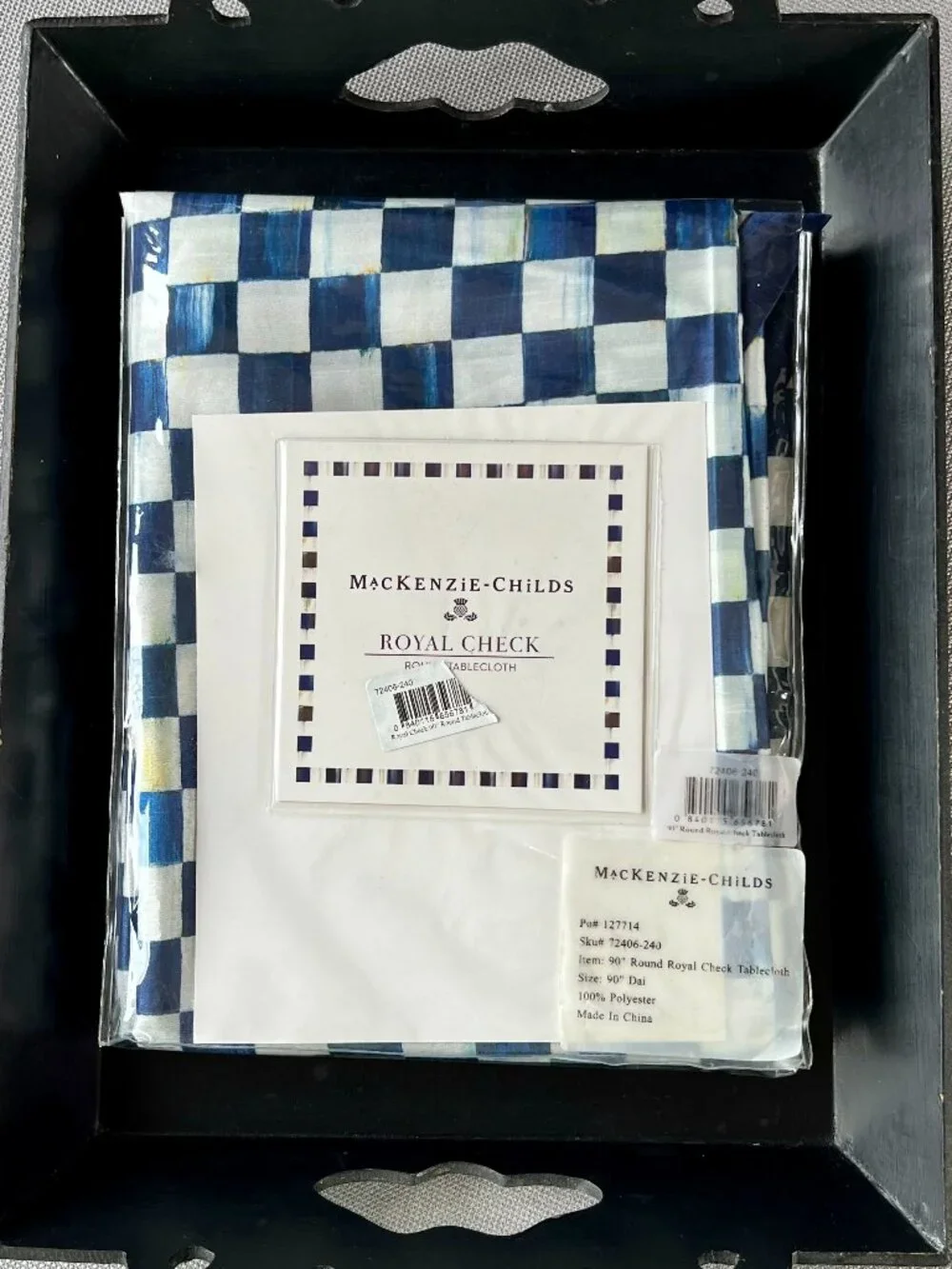 MacKenzie-Childs Royal Check Round Tablecloth